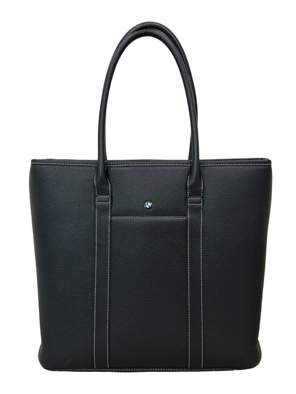 BMW Black Pebbled Leather Tote Bag